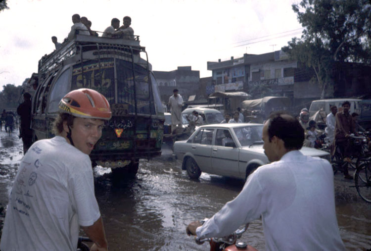 Islamabad, the end of the Hiway. Horns blaring, raw sewage in the street, no emmissions control, 95 degrees F.