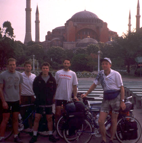 In front of the Blue Mosque in Istanbul, the beginning of our journey.
